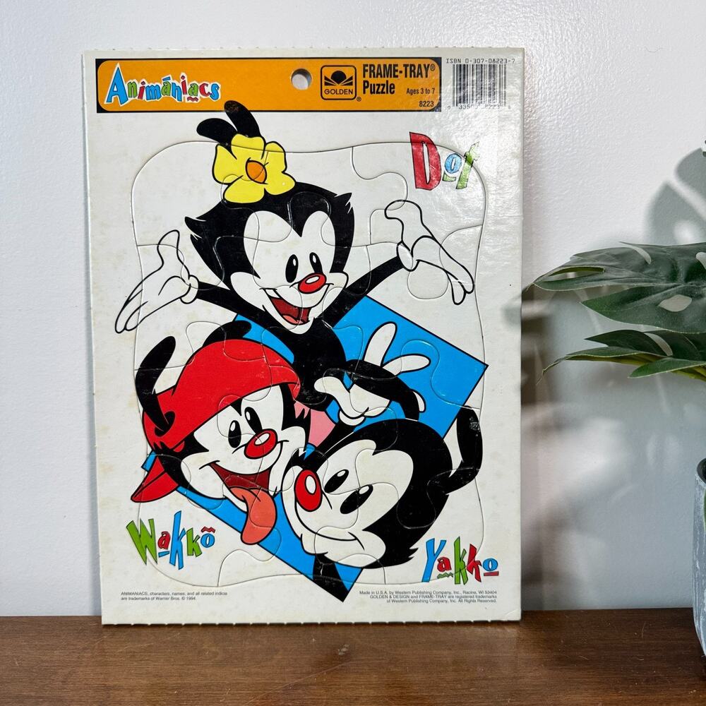 1994 ANIMANIACS Frame Tray Puzzle Golden Books 8223 Warner Bros Frame Tray